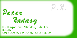 peter nadasy business card